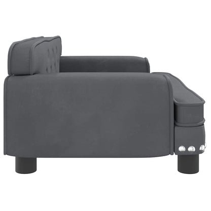 Divano per Bambini Grigio Scuro 70x45x30 cm in Velluto | homemem39