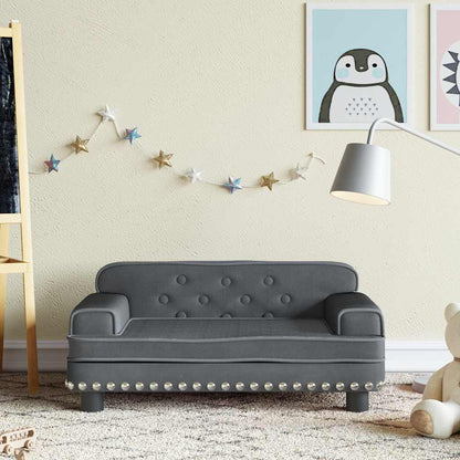 Divano per Bambini Grigio Scuro 70x45x30 cm in Velluto | homemem39