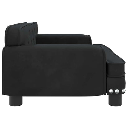 Divano per Bambini Nero 70x45x30 cm in Velluto | homemem39