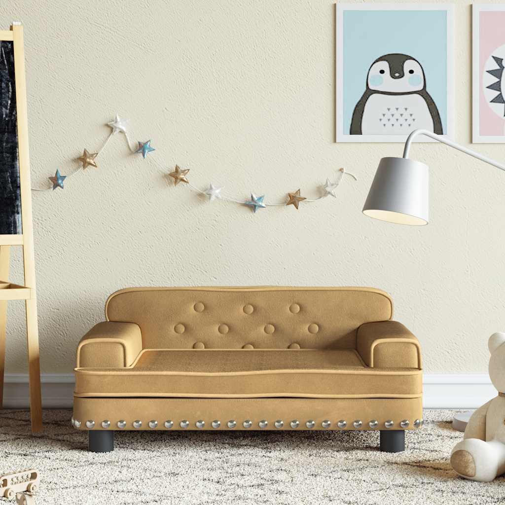 Divano per Bambini Marrone 70x45x30 cm in Velluto