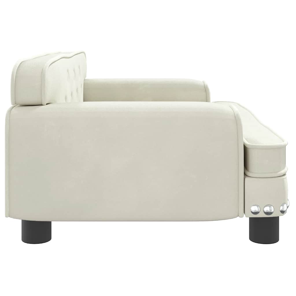 Divano per Bambini Crema 70x45x30 cm in Velluto