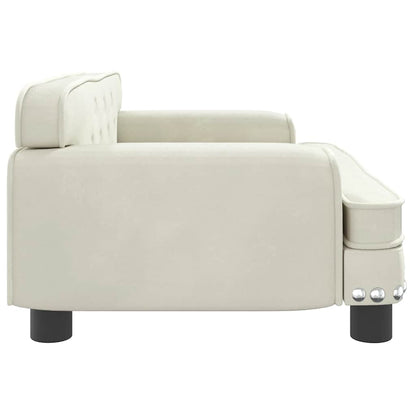 Divano per Bambini Crema 70x45x30 cm in Velluto