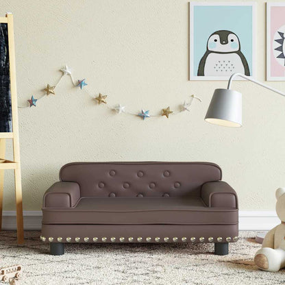 Divano per Bambini Marrone 70x45x30 cm in Similpelle