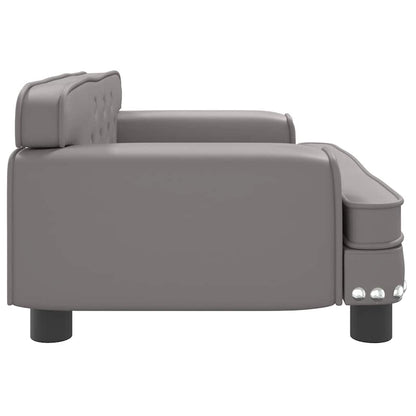 Divano per Bambini Grigio 70x45x30 cm in Similpelle