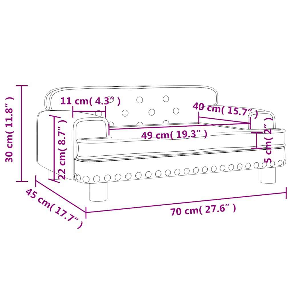 Divano per Bambini Cappuccino 70x45x30 cm in Similpelle | homemem39
