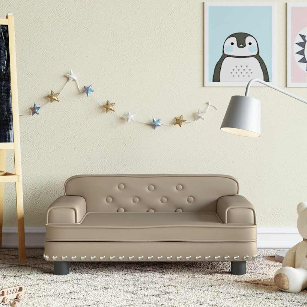 Divano per Bambini Cappuccino 70x45x30 cm in Similpelle