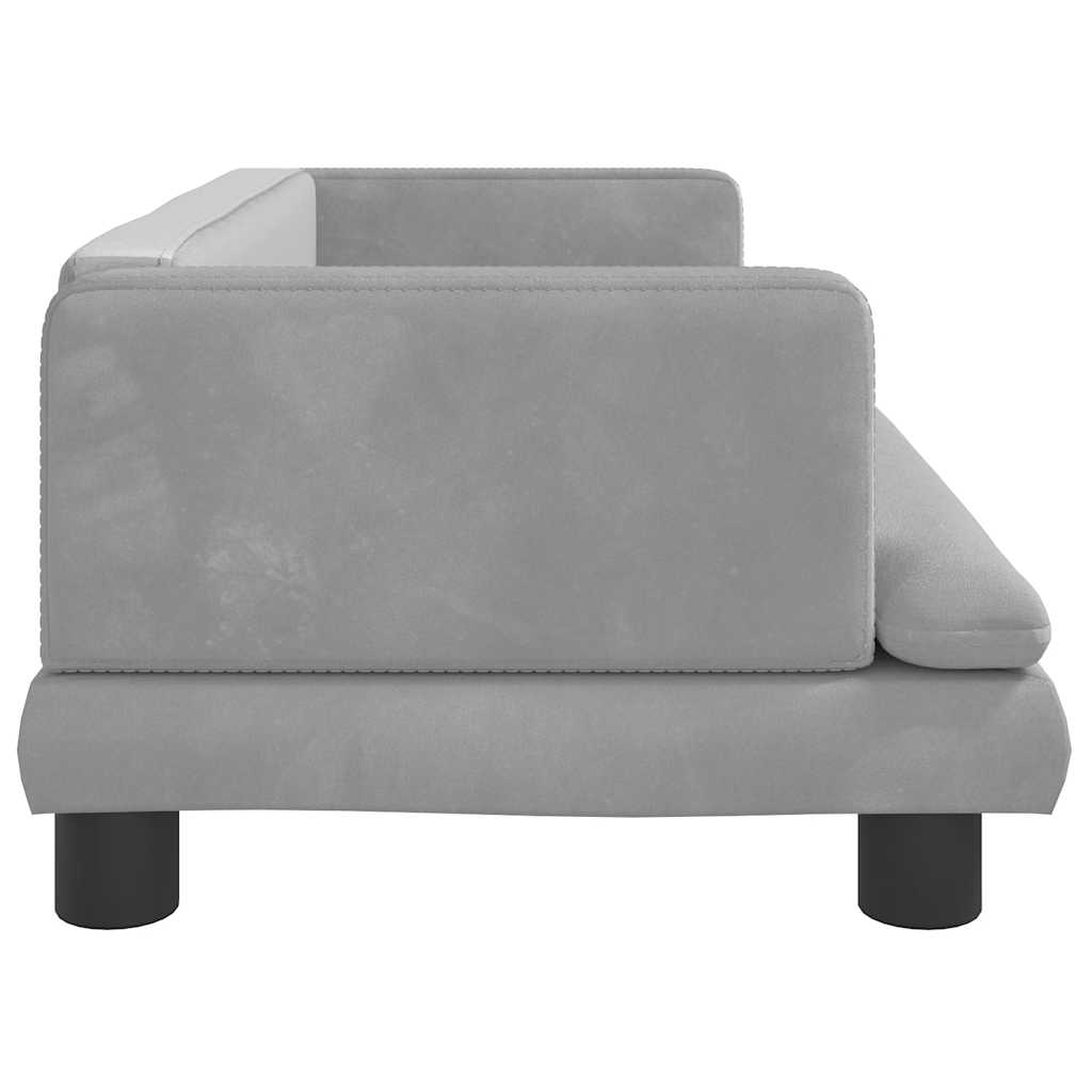 Divano per Bambini Grigio Chiaro 80x45x30 cm in Velluto | homemem39