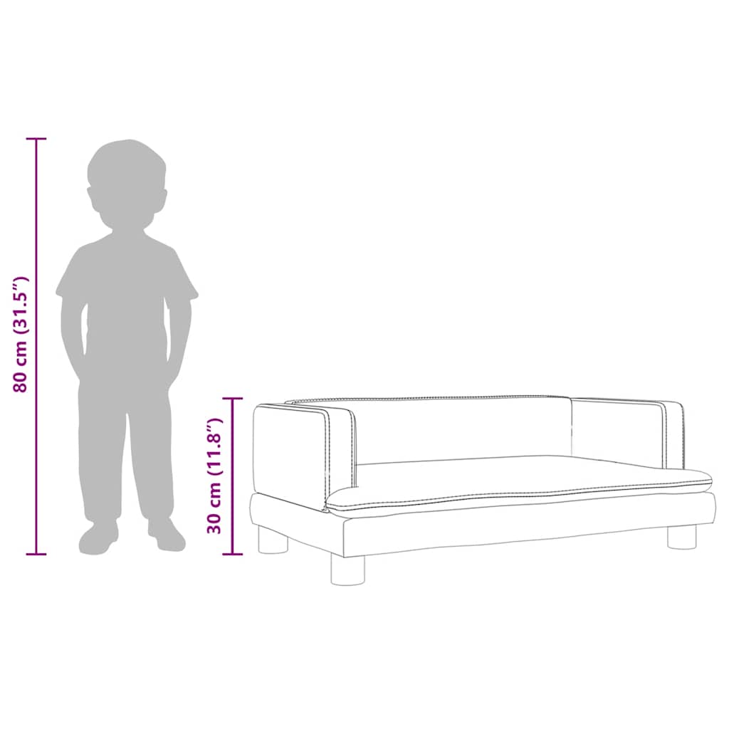 Divano per Bambini Grigio Chiaro 80x45x30 cm in Velluto | homemem39