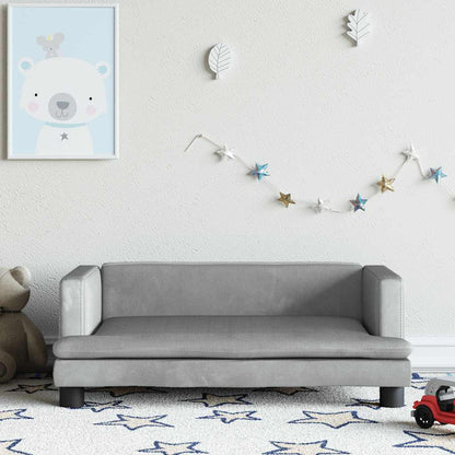 Divano per Bambini Grigio Chiaro 80x45x30 cm in Velluto | homemem39