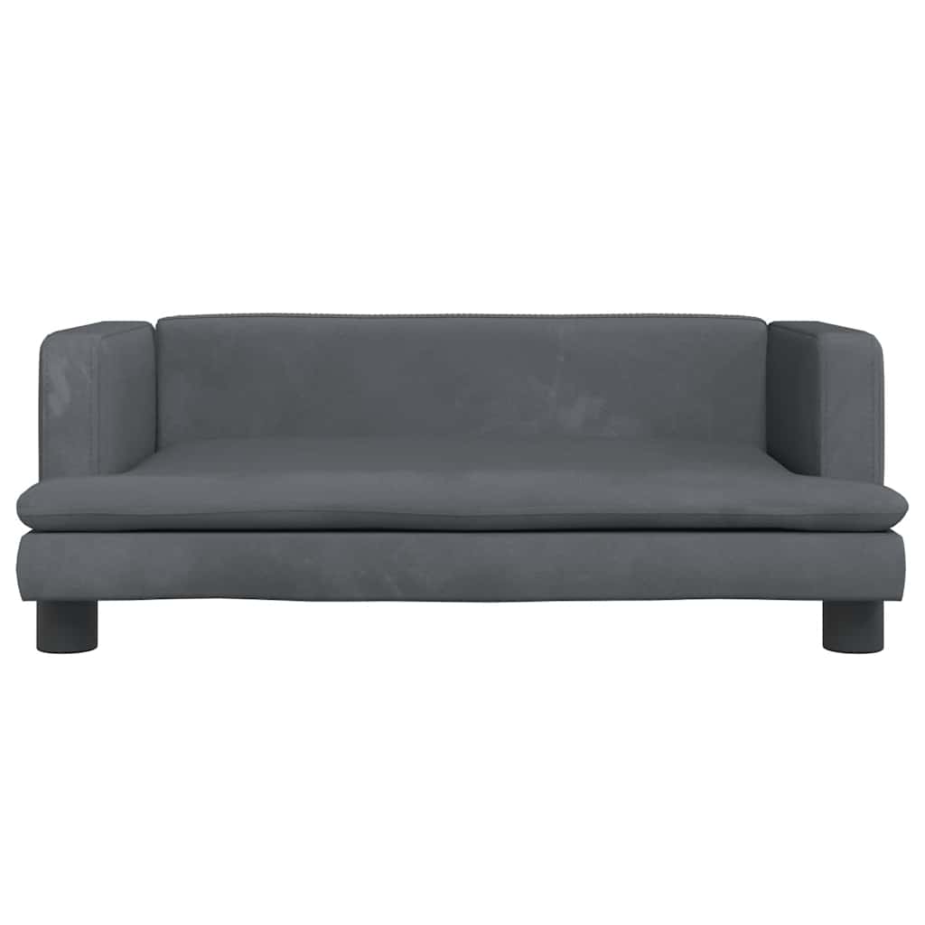Divano per Bambini Grigio Scuro 80x45x30 cm in Velluto | homemem39