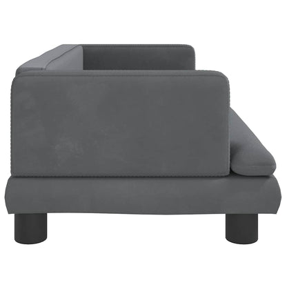 Divano per Bambini Grigio Scuro 80x45x30 cm in Velluto | homemem39