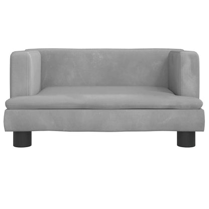 Divano per Bambini Grigio Chiaro 60x40x30 cm in Velluto | homemem39