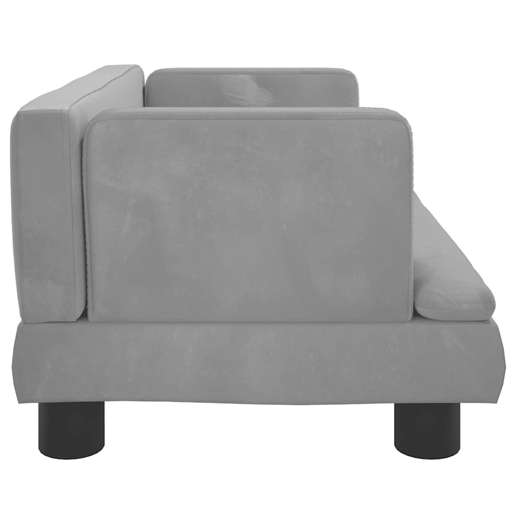 Divano per Bambini Grigio Chiaro 60x40x30 cm in Velluto | homemem39