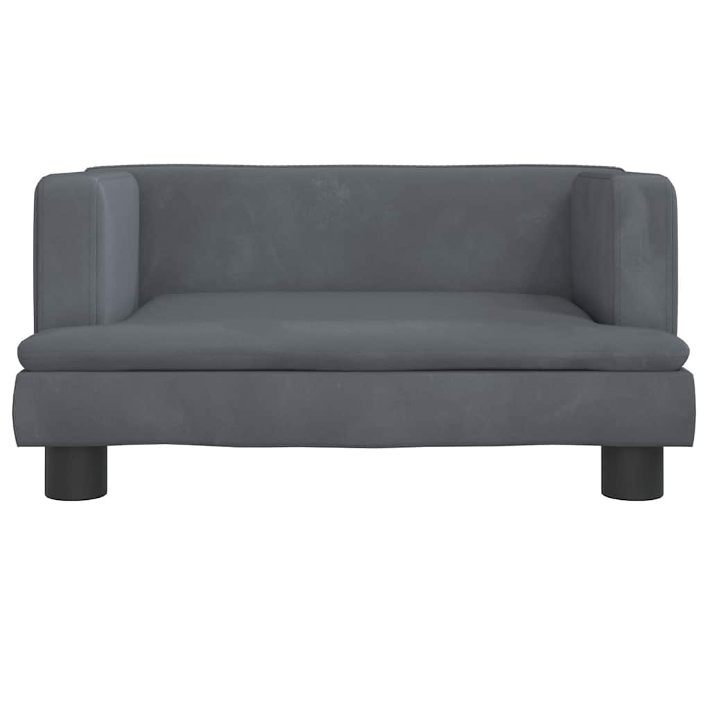 Divano per Bambini Grigio Scuro 60x40x30 cm in Velluto | homemem39