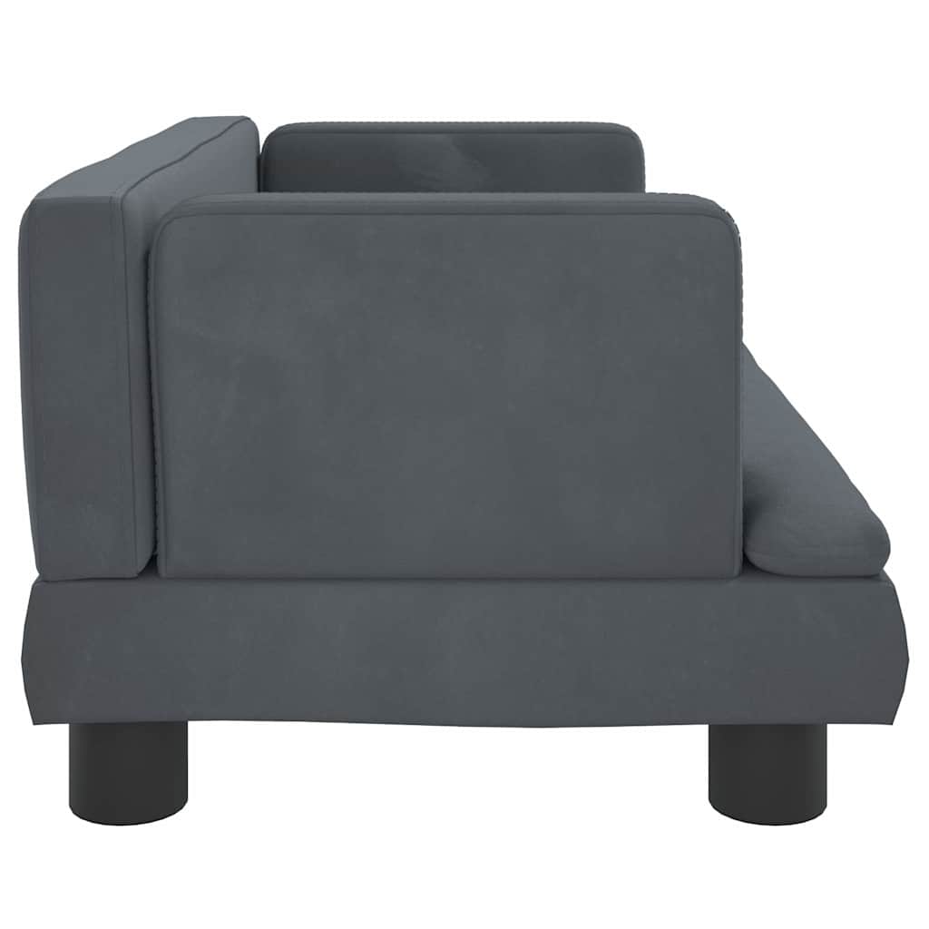 Divano per Bambini Grigio Scuro 60x40x30 cm in Velluto | homemem39