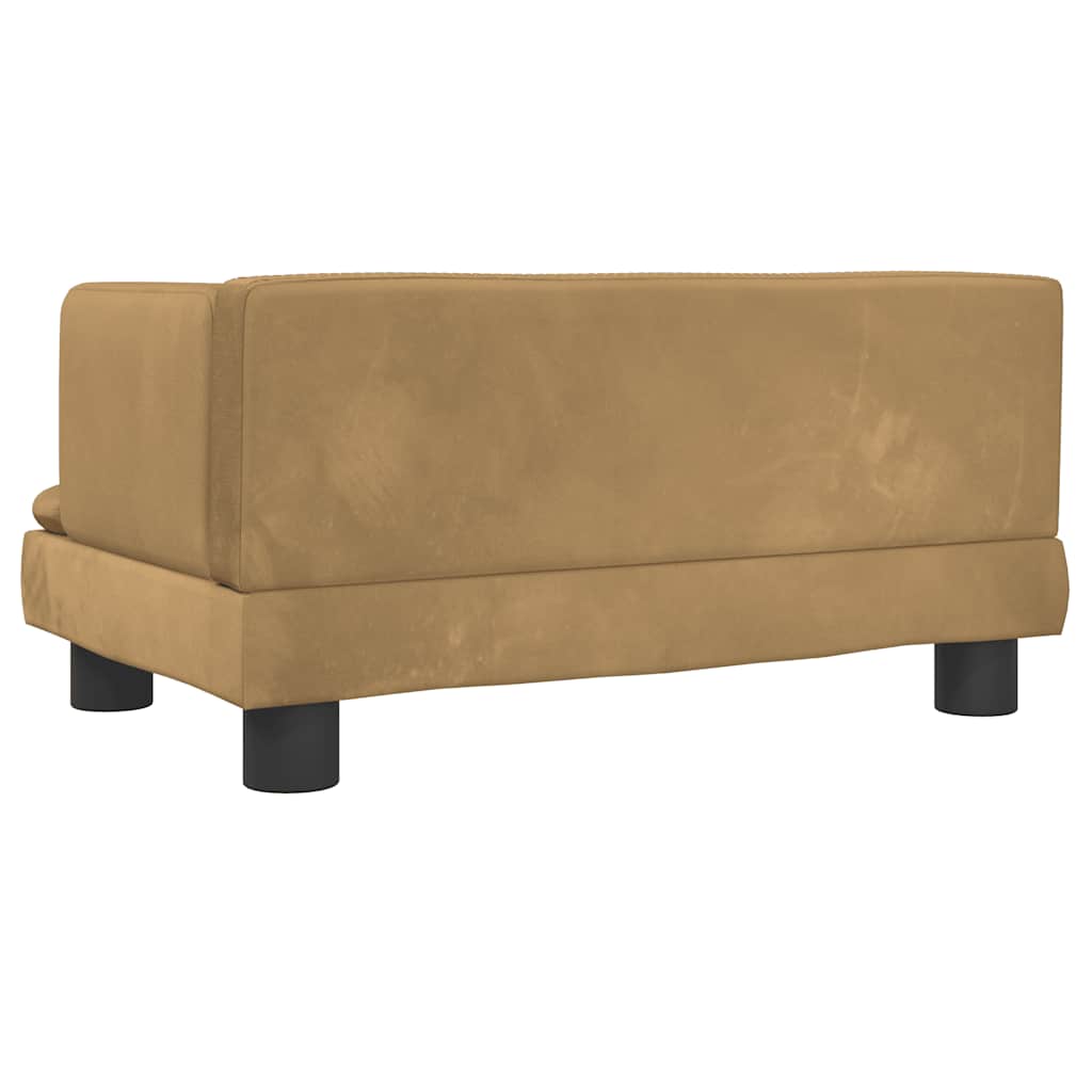Divano per Bambini Marrone 60x40x30 cm in Velluto