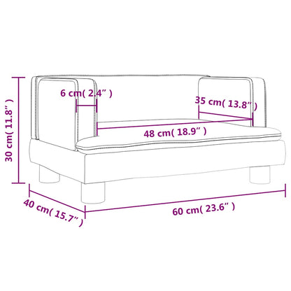 Divano per Bambini Crema 60x40x30 cm in Velluto | homemem39