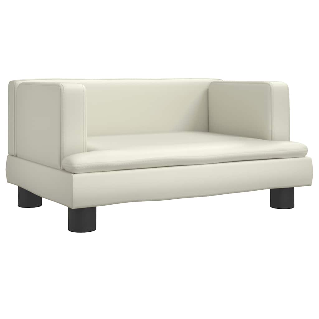 Divano per Bambini Crema 60x40x30 cm in Similpelle