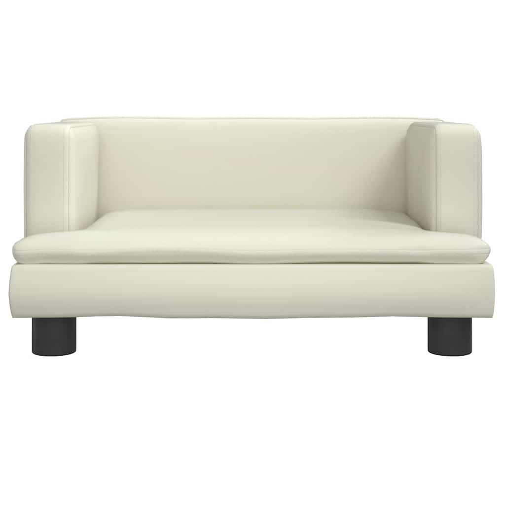 Divano per Bambini Crema 60x40x30 cm in Similpelle