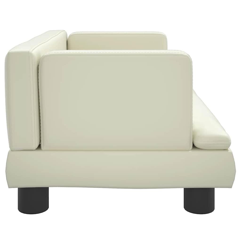 Divano per Bambini Crema 60x40x30 cm in Similpelle
