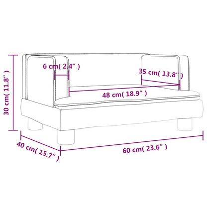 Divano per Bambini Crema 60x40x30 cm in Similpelle | homemem39