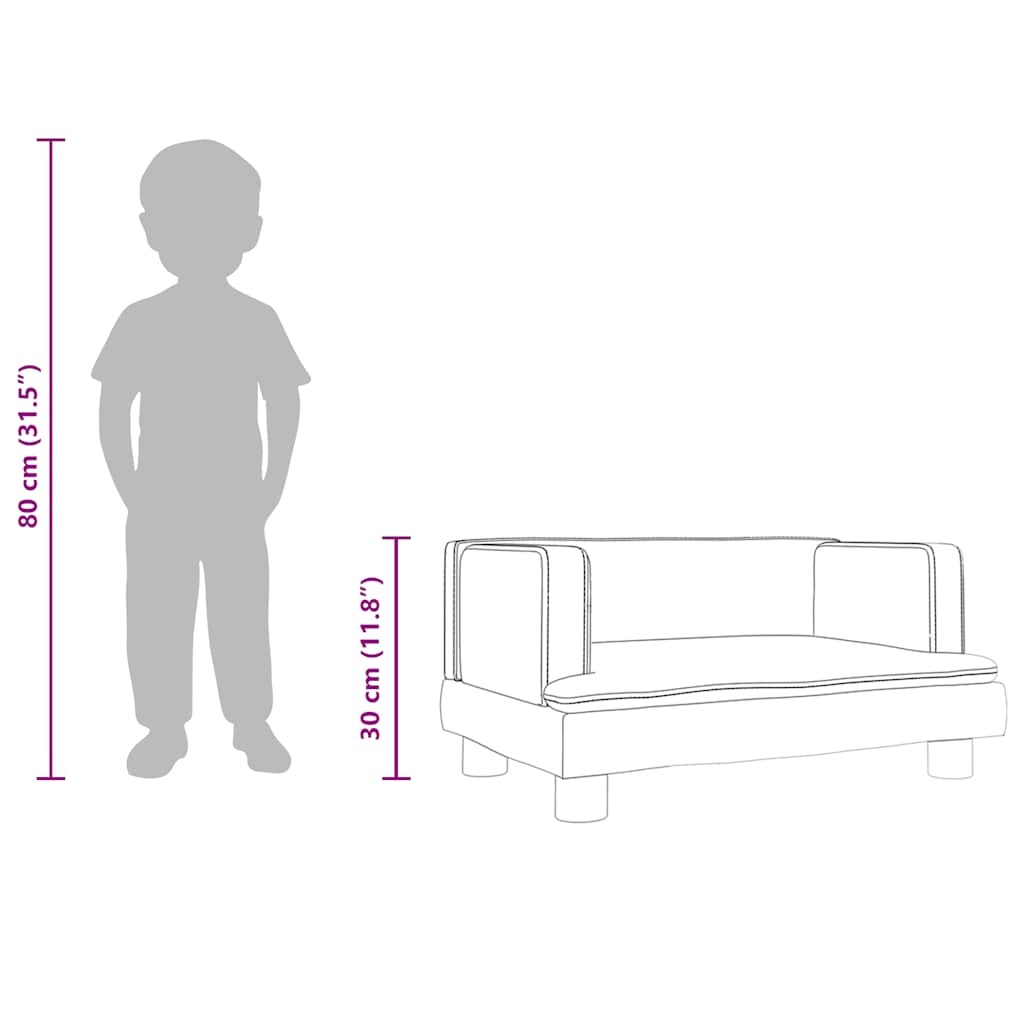 Divano per Bambini Marrone 60x40x30 cm in Similpelle | homemem39