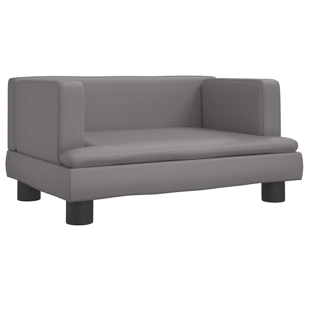 Divano per Bambini Grigio 60x40x30 cm in Similpelle