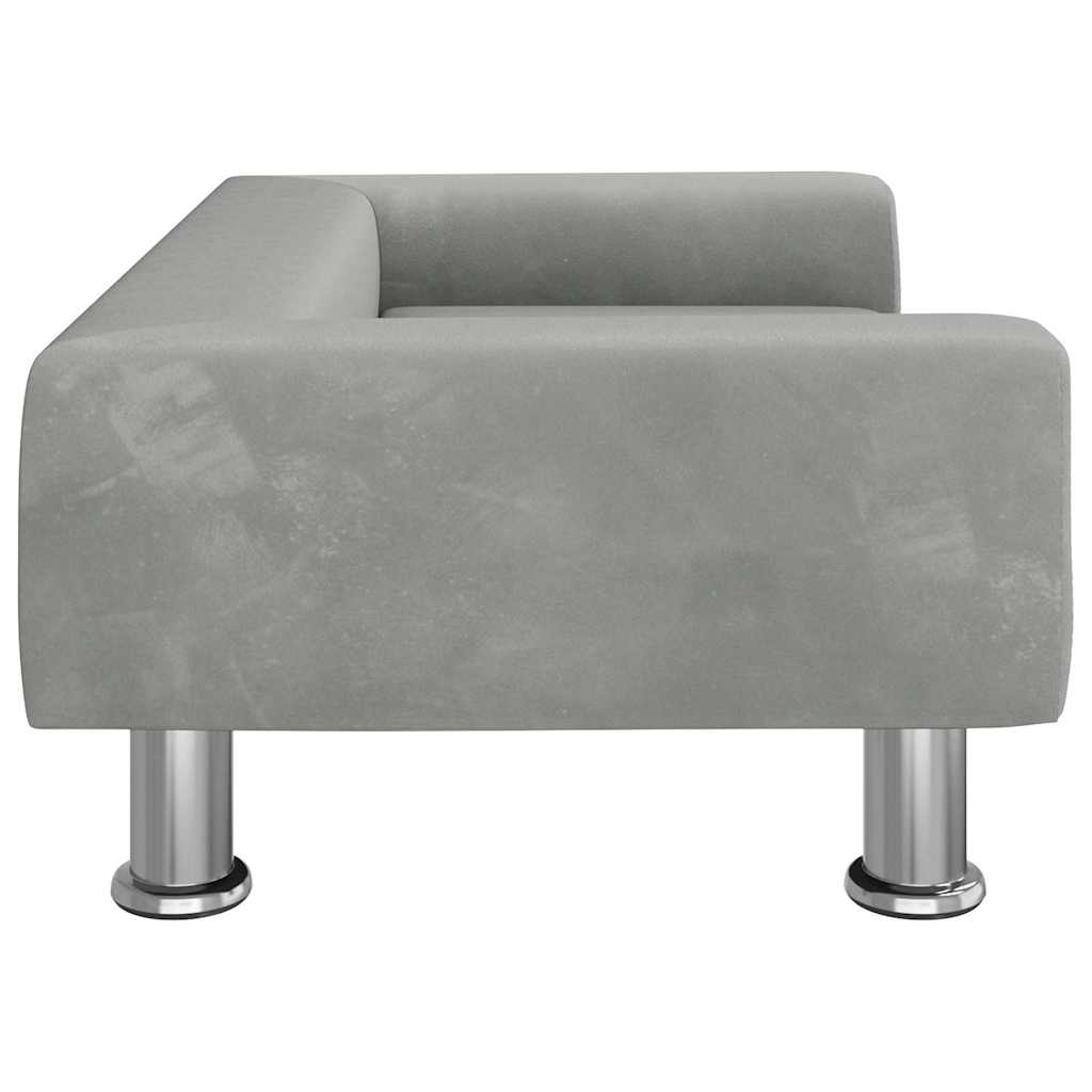 Divano per Bambini Grigio Chiaro 70x45x26,5 cm in Velluto | homemem39