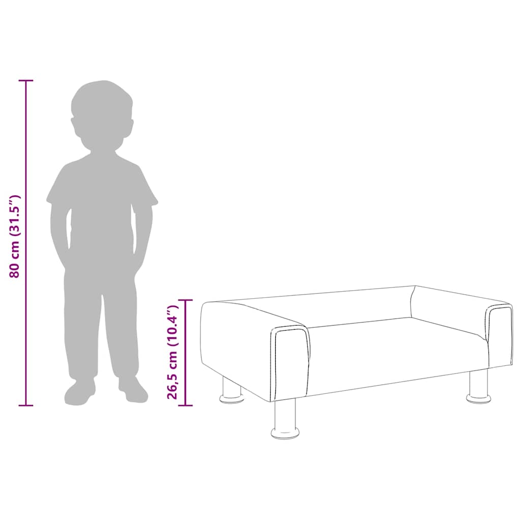 Divano per Bambini Grigio Chiaro 70x45x26,5 cm in Velluto | homemem39