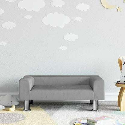 Divano per Bambini Grigio Chiaro 70x45x26,5 cm in Velluto | homemem39