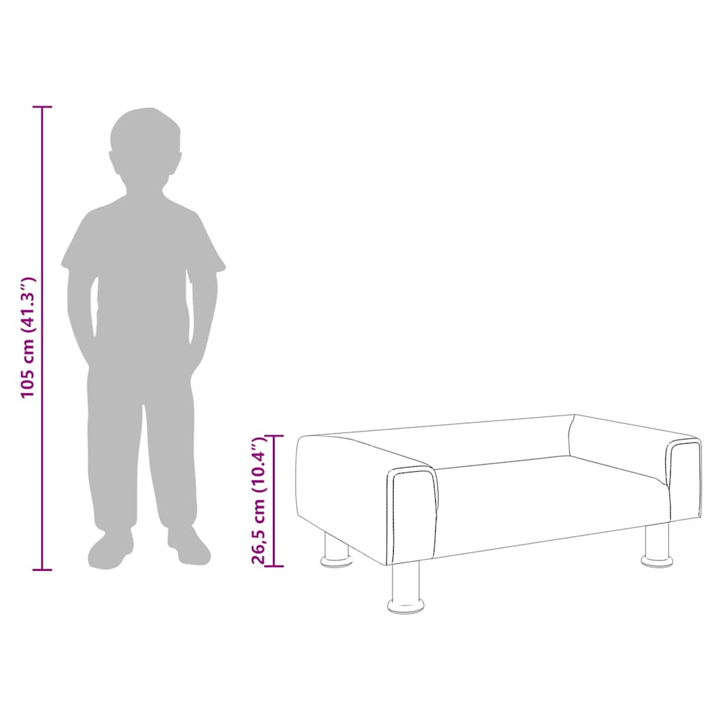 Divano per Bambini Nero 70x45x26,5 cm in Velluto | homemem39