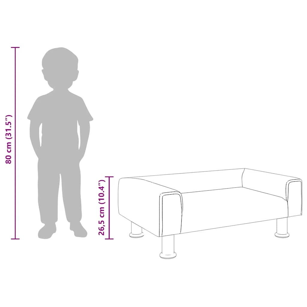 Divano per Bambini Crema 70x45x26,5 cm in Velluto | homemem39