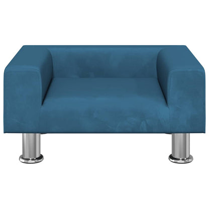 Divano per Bambini Blu 50x40x26,5 cm in Velluto