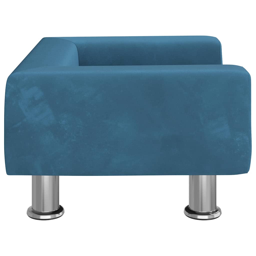 Divano per Bambini Blu 50x40x26,5 cm in Velluto