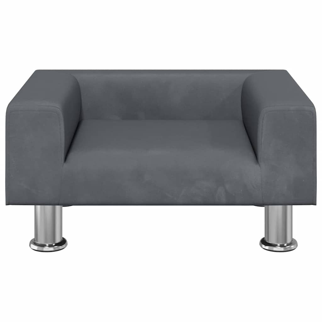 Divano per Bambini Grigio Scuro 50x40x26,5 cm in Velluto | homemem39