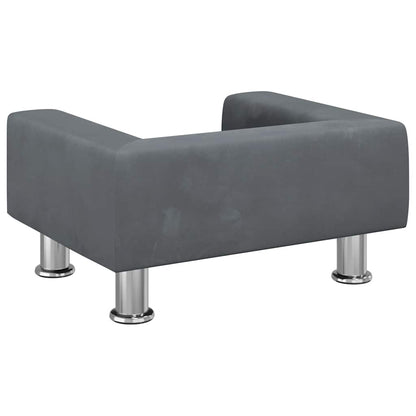Divano per Bambini Grigio Scuro 50x40x26,5 cm in Velluto | homemem39