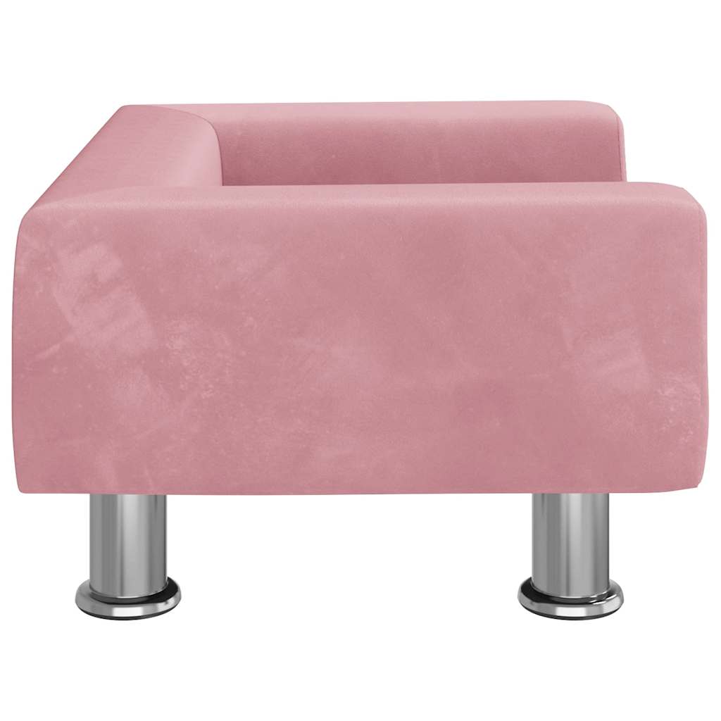 Divano per Bambini Rosa 50x40x26,5 cm in Velluto