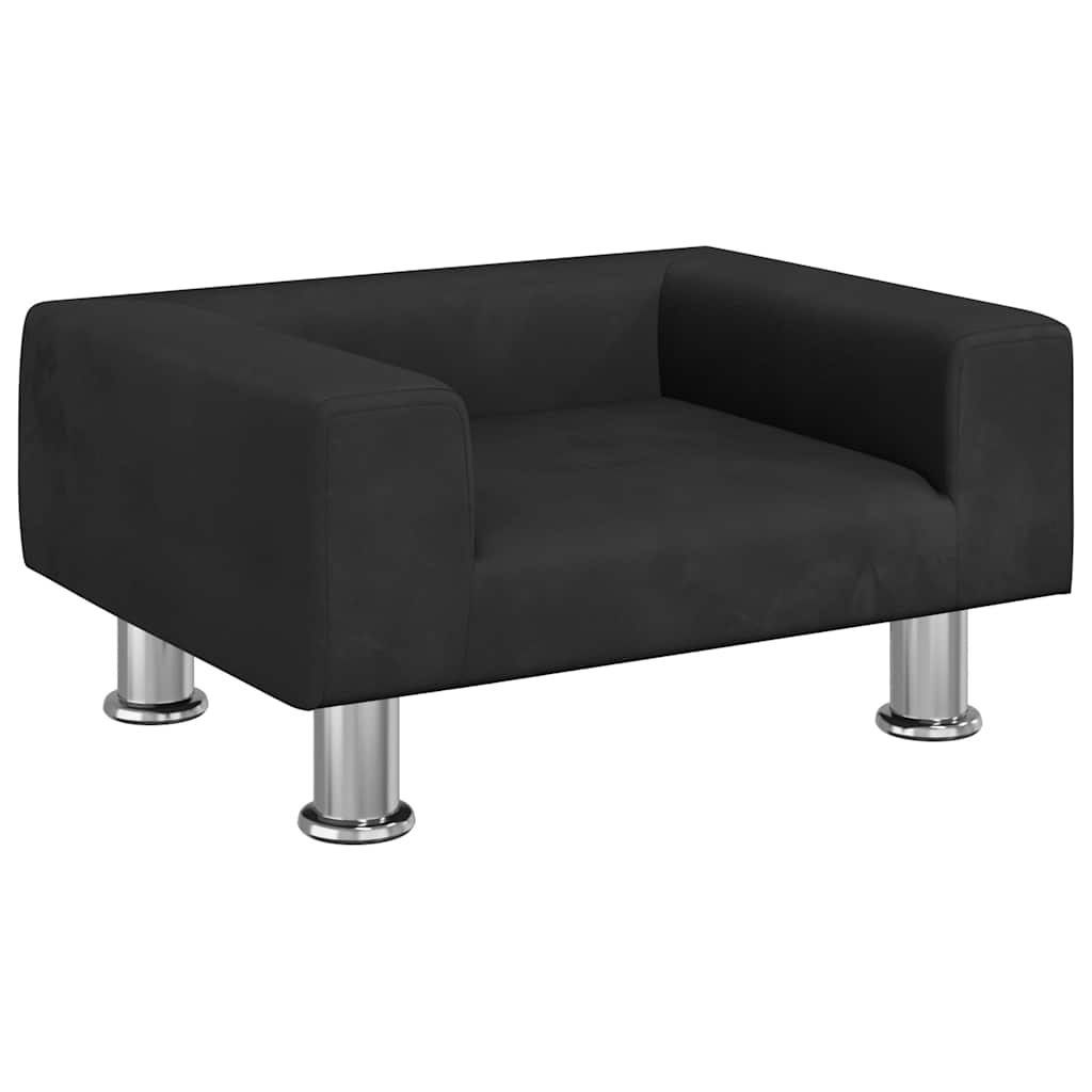 Divano per Bambini Nero 50x40x26,5 cm in Velluto | homemem39