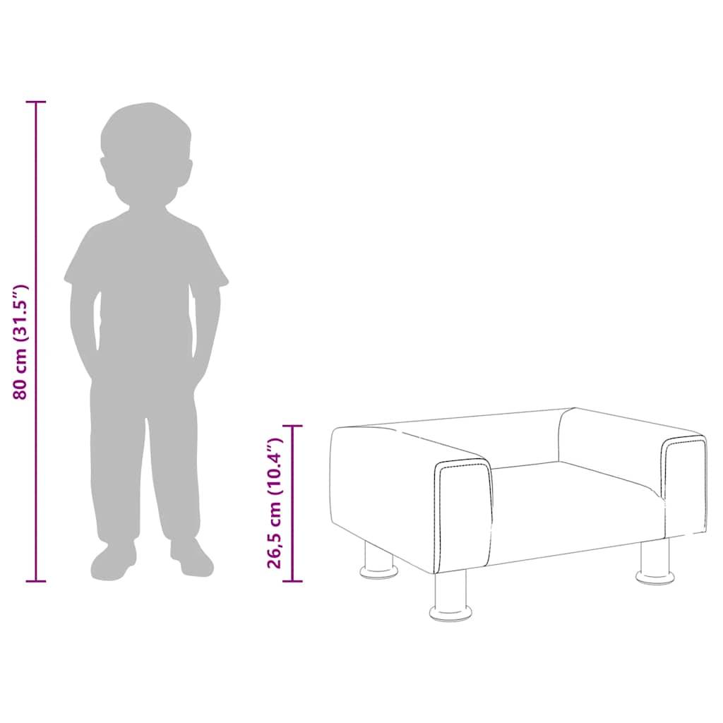 Divano per Bambini Crema 50x40x26,5 cm in Velluto - homemem39