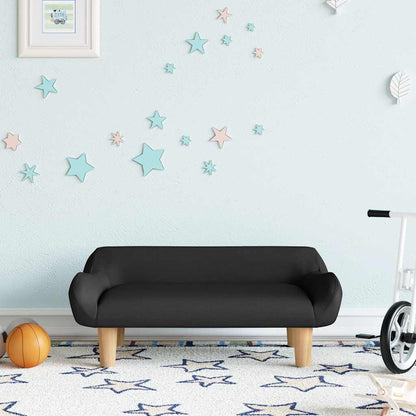 Divano per Bambini Nero 70x40x24 cm in Tessuto | homemem39