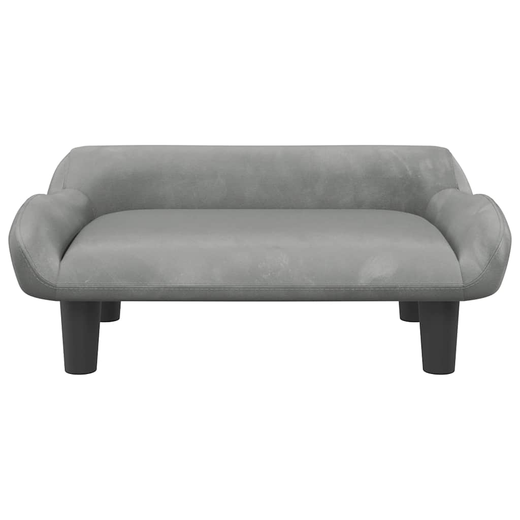 Divano per Bambini Grigio Chiaro 70x40x24 cm in Velluto