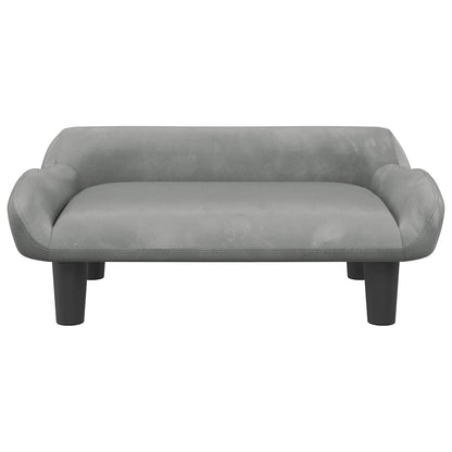 Divano per Bambini Grigio Chiaro 70x40x24 cm in Velluto