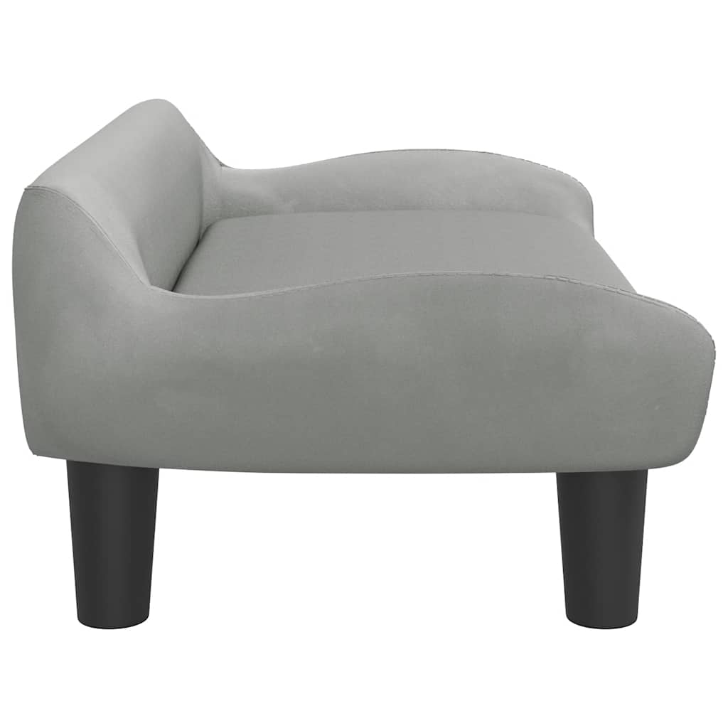 Divano per Bambini Grigio Chiaro 70x40x24 cm in Velluto