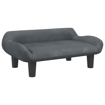 Divano per Bambini Grigio Scuro 70x40x24 cm in Velluto | homemem39