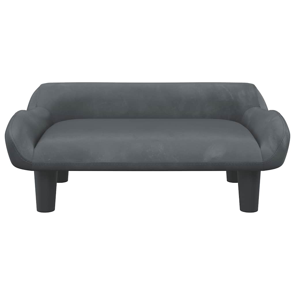 Divano per Bambini Grigio Scuro 70x40x24 cm in Velluto | homemem39