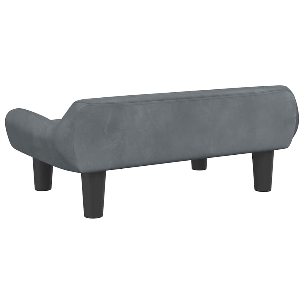 Divano per Bambini Grigio Scuro 70x40x24 cm in Velluto | homemem39
