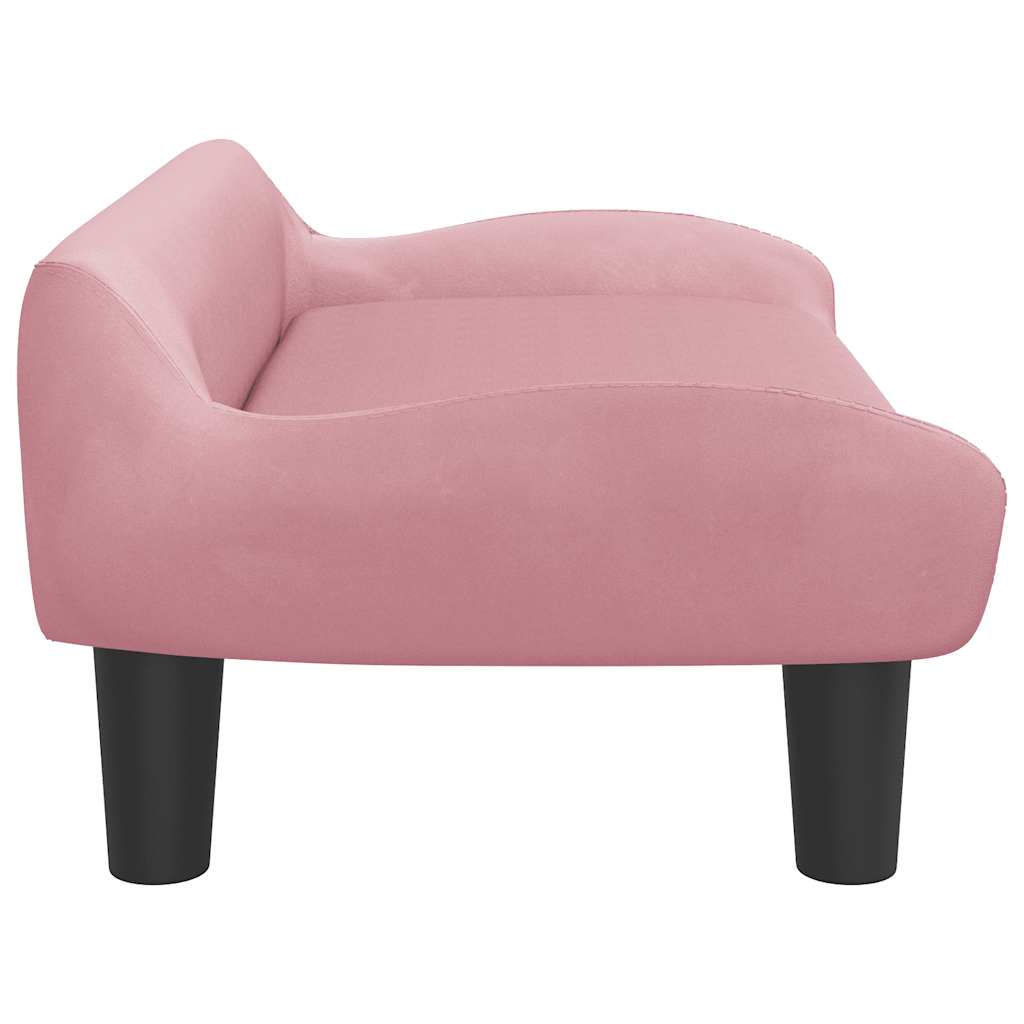 Divano per Bambini Rosa 70x40x24 cm in Velluto