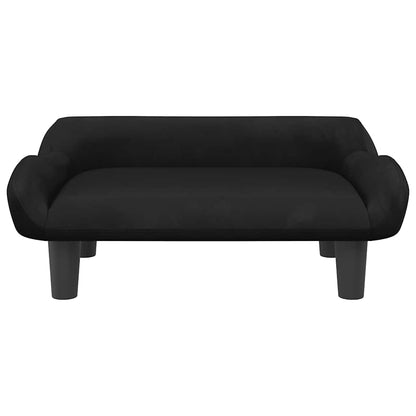 Divano per Bambini Nero 70x40x24 cm in Velluto