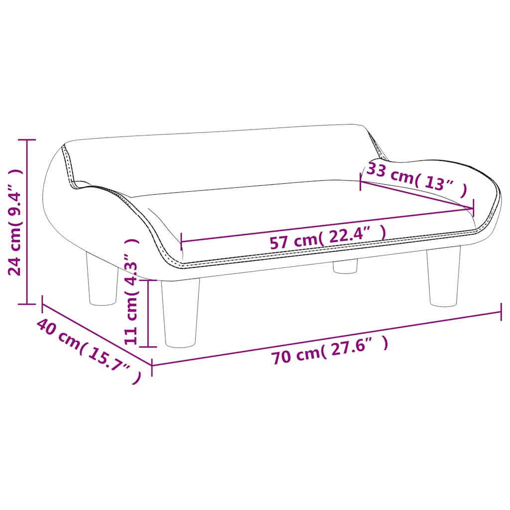 Divano per Bambini Crema 70x40x24 cm in Velluto | homemem39