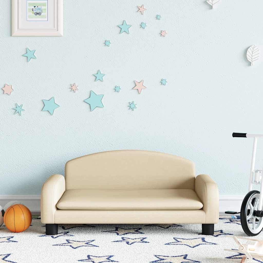 Divano per Bambini Crema 70x45x30 cm in Tessuto | homemem39